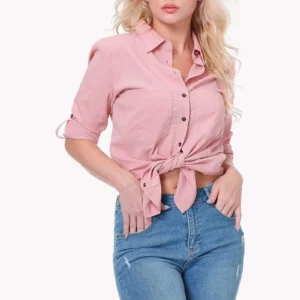 Camisa Anudada Rosa