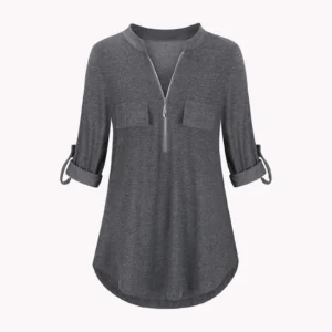 Blusa con Cierre Gris